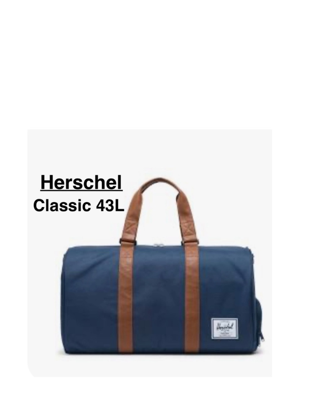 Herschel Novel™ Duffle 43L Premium Classic Navy /brown genuine leather details⭐️
